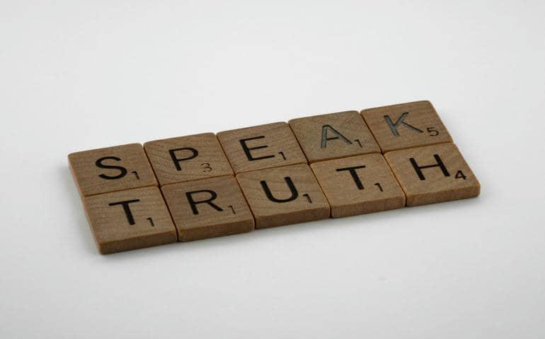 Speak Truth written on scrabble game