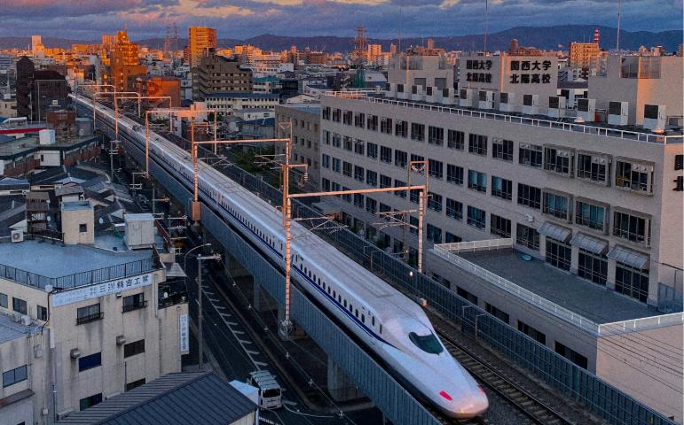 Shinkansen train in Tokyo