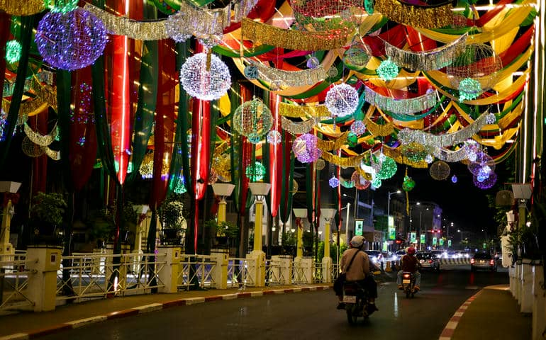 Holiday bridge in Siem Reap in Cambodia