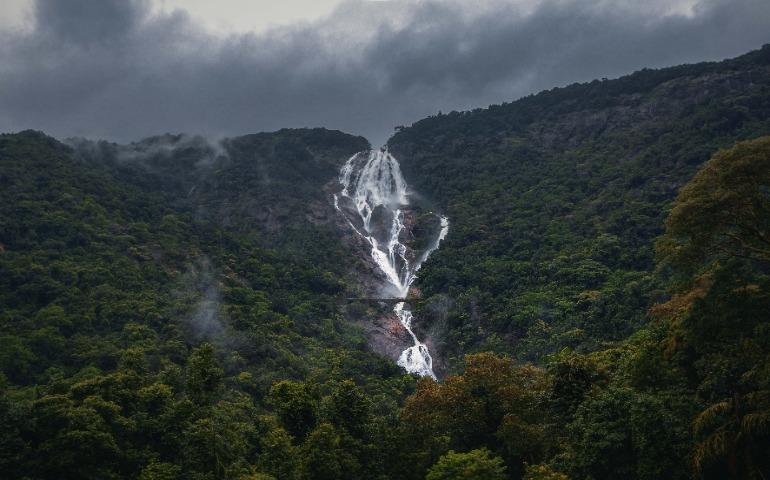 Dudhsagar waterfall in monsoon