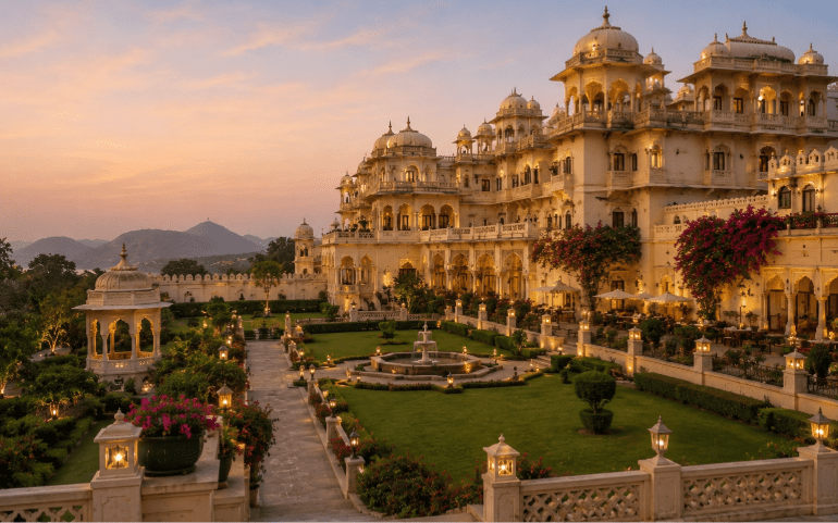 Heritage-style luxury palace resort with elegant gardens
AI-generated image for representational purposes only