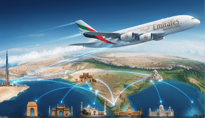 Emirates Expands A380 Network Across India (AI-generated image)
