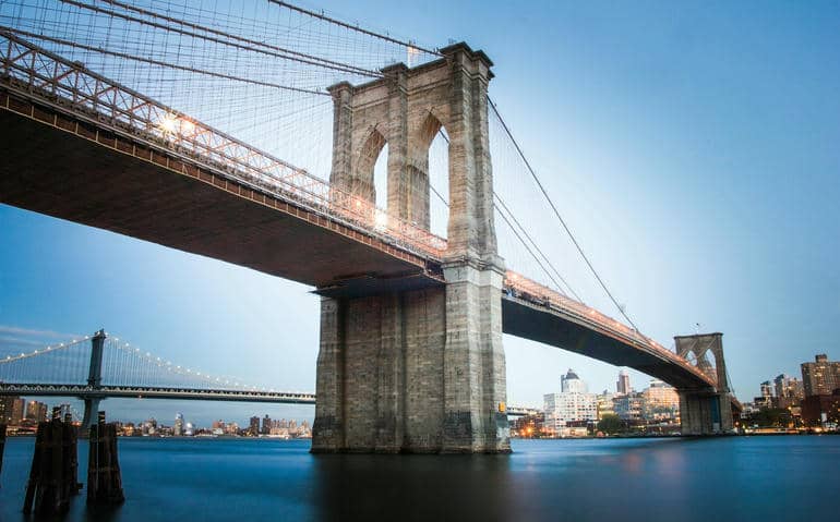 Brooklyn Bridge in the evening