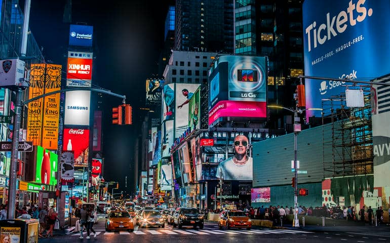 New York at night.