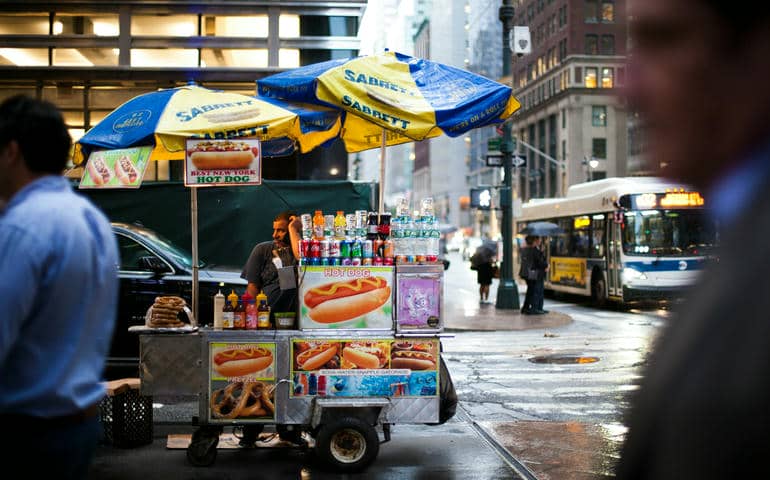 Hot dog vendor in New York
