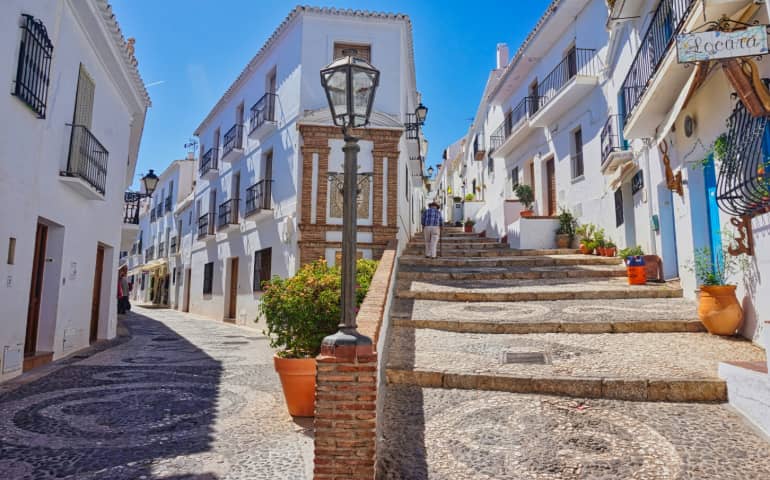 Two alleys in different directions in Frigiliana.