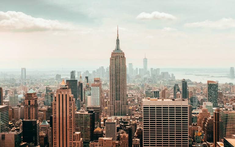 Aerial view of Empire State Building