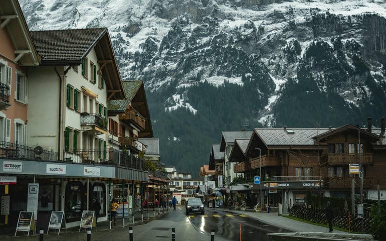 Grindelwald town in Switzerland