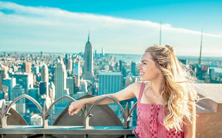 A girl admiring the views in New York