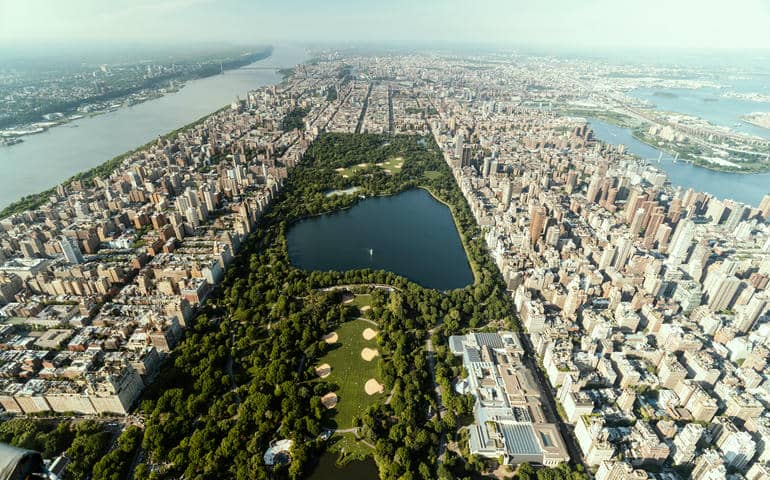 Central Park from a helicopter
