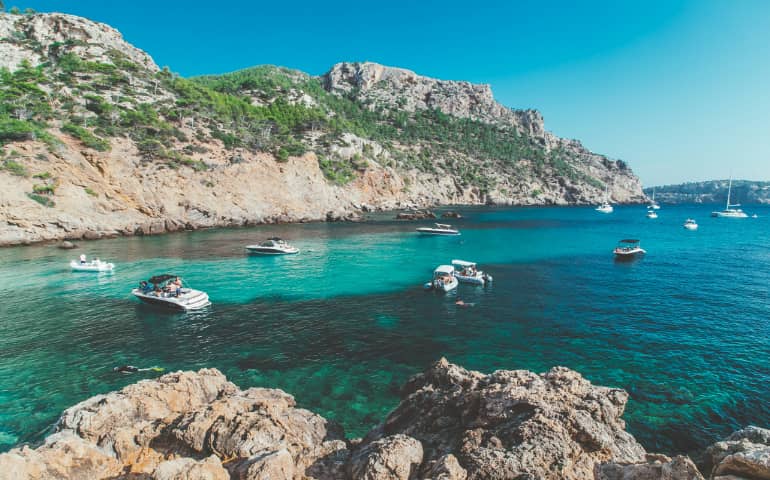 Azure Blue water in Mallorca Beach