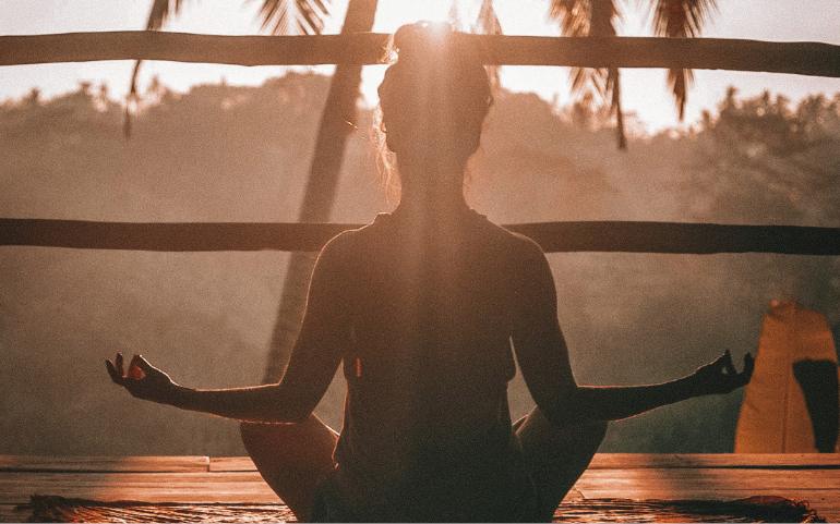 A morning yoga session in Bali