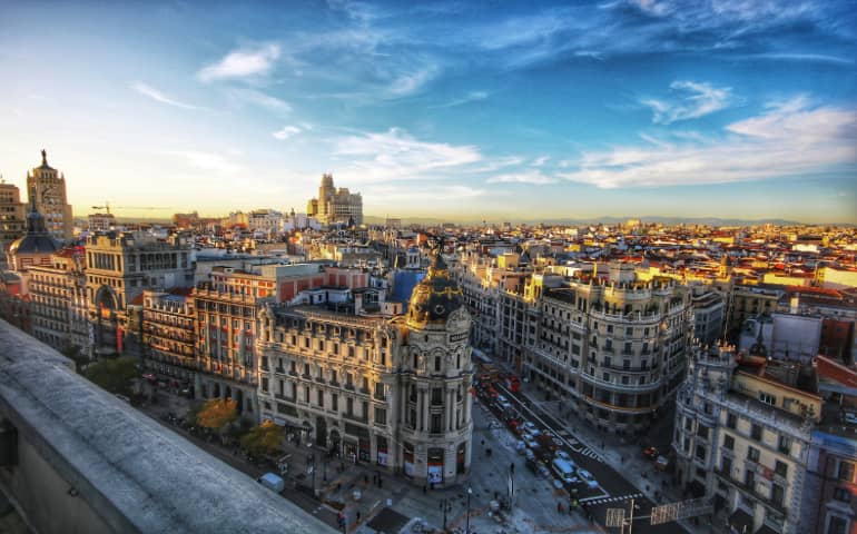 Edificio Metropoli, Gran vía in Madrid, Spain.