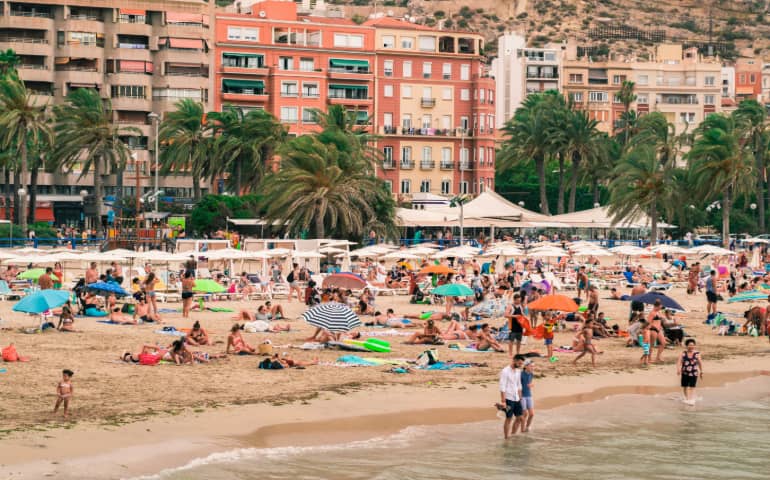 El Postiguet Beach in Alicante, Spain