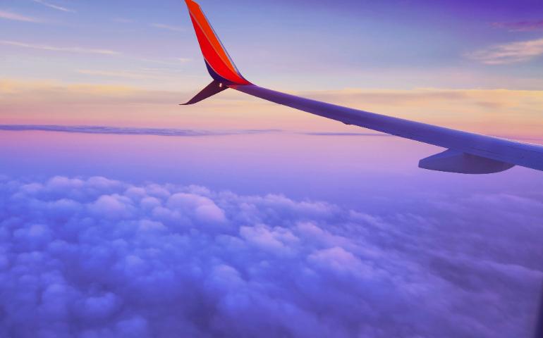 Plane flying at high altitude