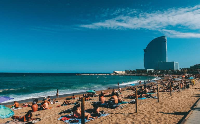 The W Barcelona Hotel, popularly known as the Hotel Vela (Sail Hotel) 
