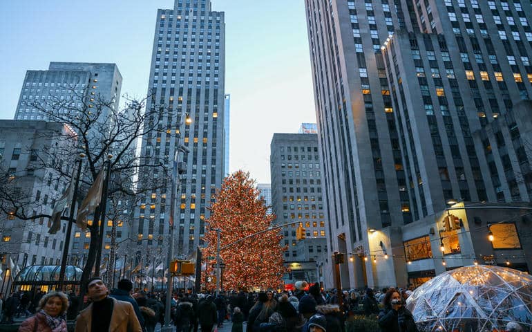 Rockefeller Square in New York in December
