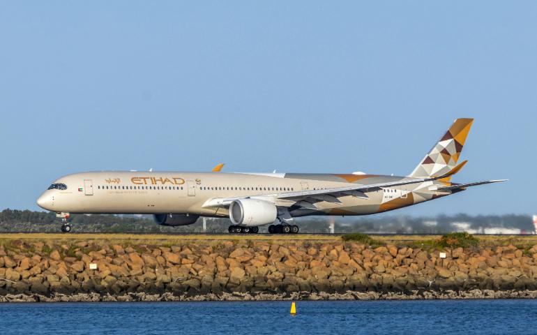 Etihad A350 at Sydney Airport