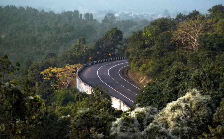 A Curvy Road on Mountain