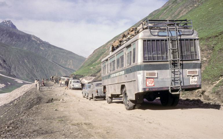 A scenic road journey in Ladakh