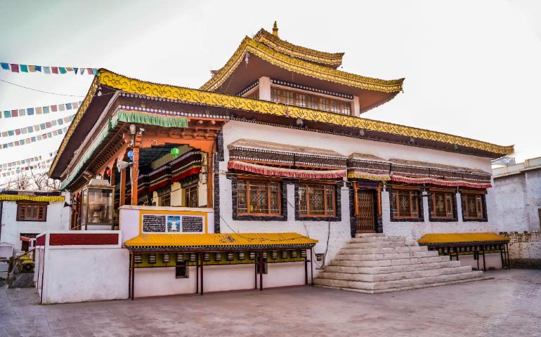 Gompa Monastery showcasing intricate traditional Buddhist architecture in Ladakh.