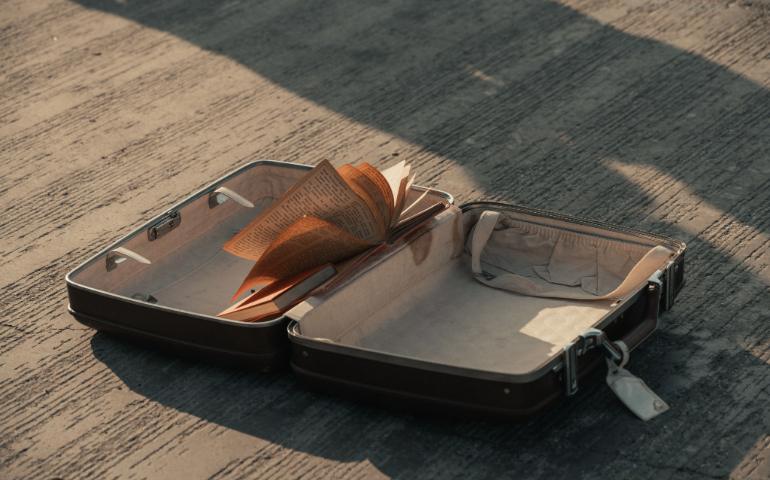 An open suitcase