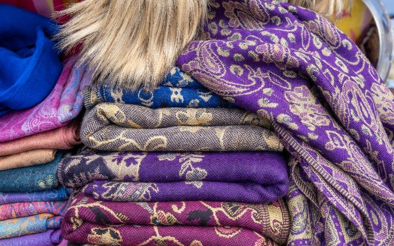 Colorful silk pashminas scarves