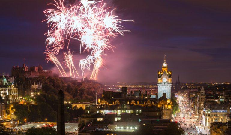 Fireworks in Edinburgh 
Andrea Obzerova/Shutterstock