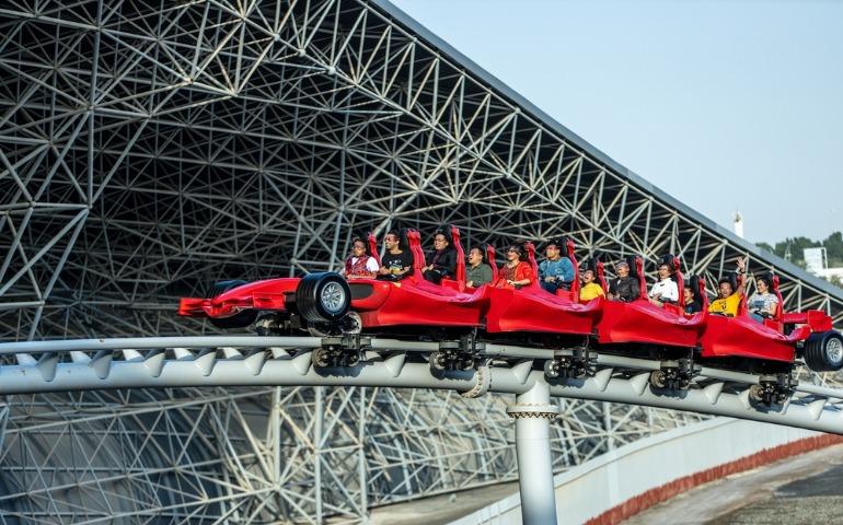 Formula Rossa, the fastest roller coaster in the world in Ferrari World amusement park at Yas Island