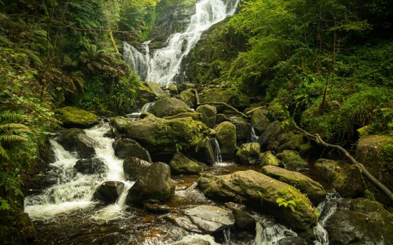 A scenic view of Torc Waterfall
