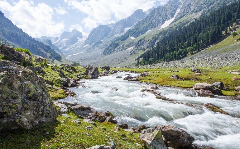 Beautiful greenery landscape in Sonamarg 