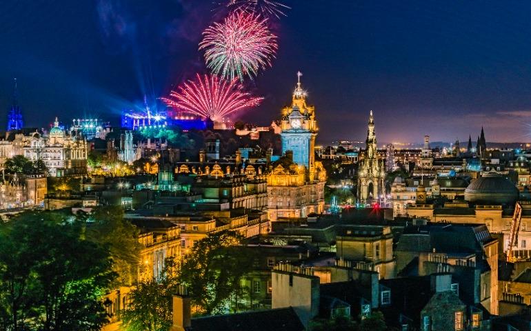 Fireworks in Edinburgh during the festival