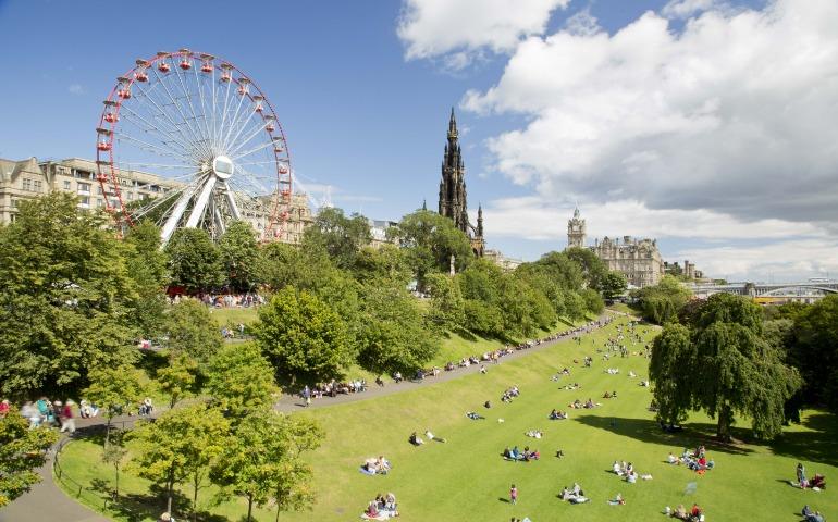 Aerial view of Princes street
