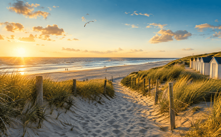Beautiful sunset at the Dutch Beach
