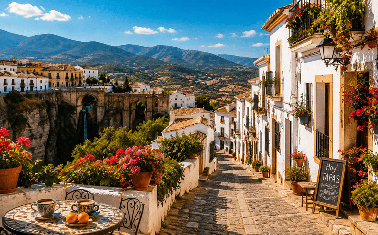 A beautiful scenery of streets in Spain

