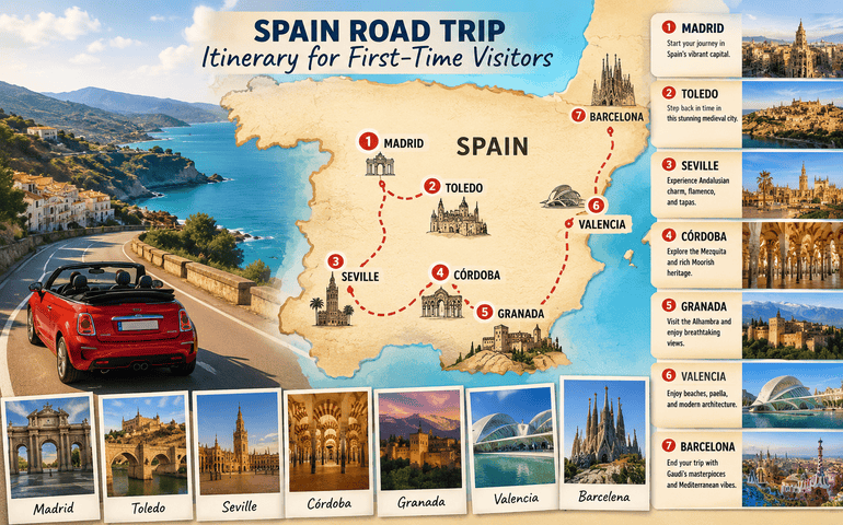 The best Spain Road Trip Itinerary for First-Time Visitors