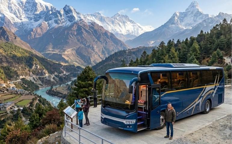 People enjoying scenic himalayan views