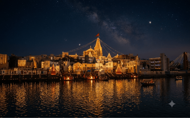 Dwarka on the eve of Krishna Janmashtami
AI-generated image