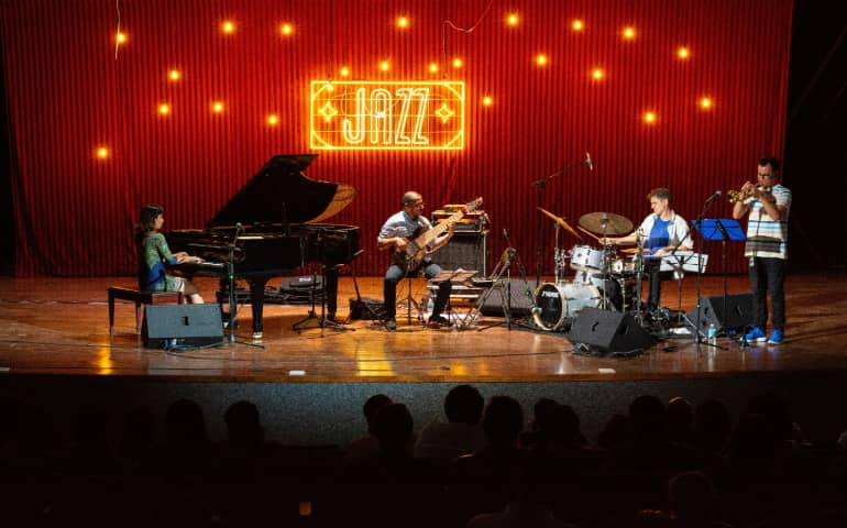 Band playing at a Jazz night