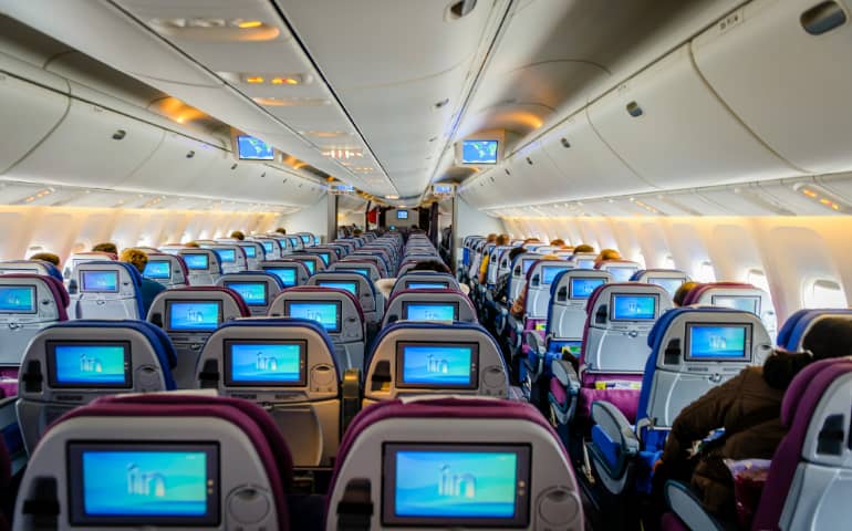 Inside image of an airplane