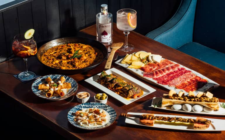 A table filled with delicious Spanish cuisine