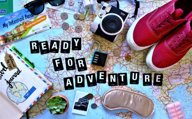 Travel wallpaper, adventure, travelling, ready for adventure, travel journal, interrail, polaroid
