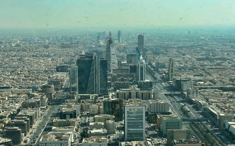 A foggy morning view of Riyadh, Saudi Arabia
