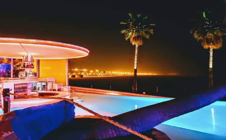 A pool bar party in Valencia, Spain.