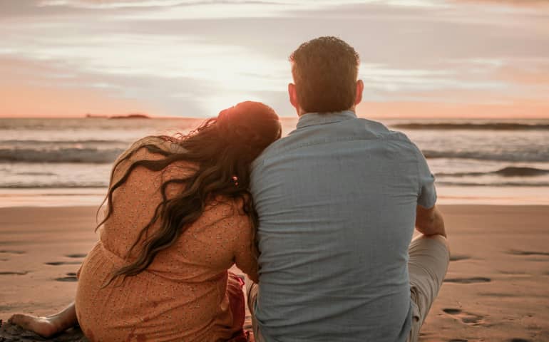 A couple enjoying on the beach
