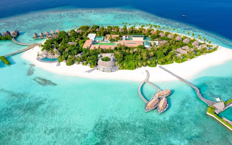 Tropical island resort surrounded by crystal-clear waters – Maldives