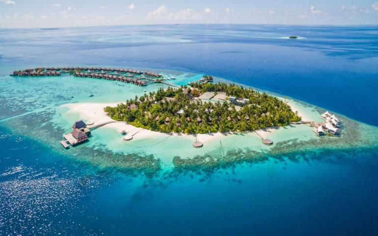 Luxurious tropical island resort in the Maldives