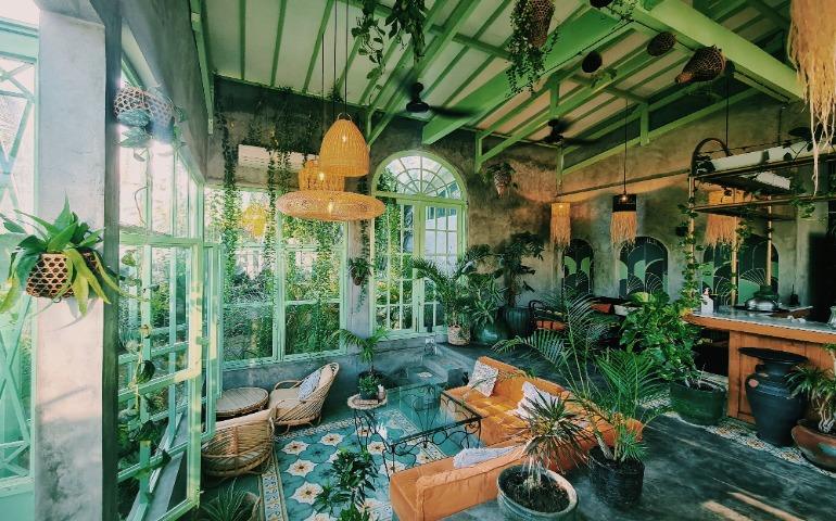 A beautifully decorated cafe in Bali, Indonesia