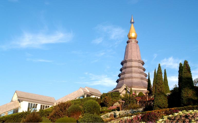 Vibrant garden in Chiang Mai, Thailand