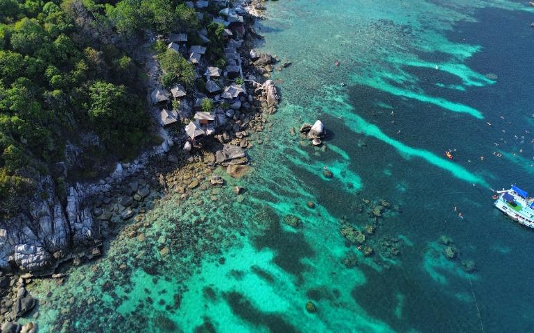 Rocky coastline in Ko Tao, Thailand.